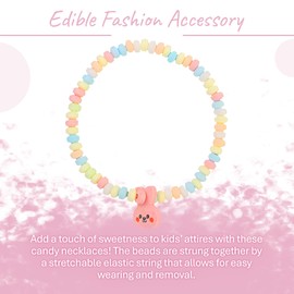 Fusion Select 36 Candy Necklace - Multi-Color Edible Jewelry for Birthday, Holiday, & Easter Party Favors, Goodie Bags, Kids' Gift Basket Fillers - Bulk Candy Beads, Stretchable String