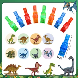 Mikulala 24 Pack Dinosaur Party Favors Light Up Finger Lights for Kids, Dinosaur Birthday Glow in the Dark Party Supplies, LED Finger Lights Bulk for Goodie Bags Stuffers Classroom Prizes Gifts