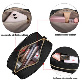 KALIDI Women's Shoulder Bag, Stylish Vegan Leather Wide Strap Crossbody Shoulder Bag with 2 Adjustable Straps for Daily Working, Shopping, Dating, Travel, A-Black-Orange