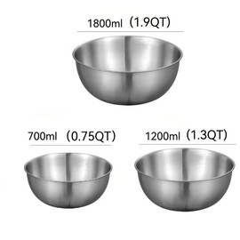 Stainless Steel Mixing Bowls-3 Packs Small Thicker Stainless Steel Flat Bottom Mixing Bowls Set, Home, Refrigerator, and Kitchen Food Storage Organizers