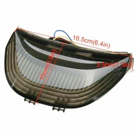 HARIFOGER Smoked ATV LED Taillight 12V Motorcycle Brake Light with LED Turn Signals Compatible with 2003-2006 Honda CBR600RR 2004-2007 CBR1000RR