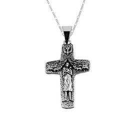 Dije de Plata Cruz del Buen Pastor con cadena