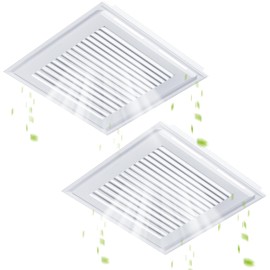 Baquler 2 Pcs 12 x 12 in Bathroom Vent Cover with Springs Bathroom Ceiling Fan Grille Wall Mount Exhaust Fan Cover Bath Fan Cover Replacement for Square Ceiling, Ventilation Fan
