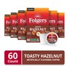 Folgers Toasty Hazelnut Artificially Flavored Coffee, Keurig K-Cup pods, 10