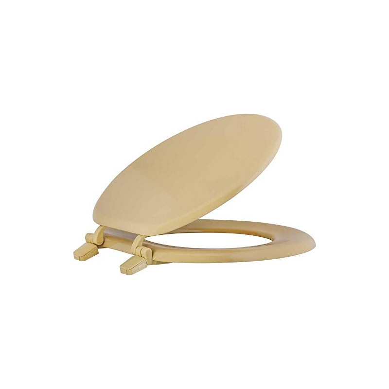 PROPLUS 2479735 Round Wood Toilet Seat with Closed Front, Gold