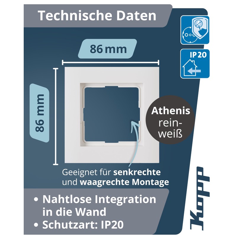 Kopp Athenis 402129062 Socket Frame for 1 Sockets