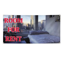 Vinyl Banner Multiple Sizes Room for Rent B Outdoor Advertising Printing Business Outdoor Weatherproof Industrial Yard Signs 10 Grommets 60x144Inches