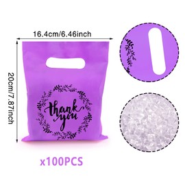 TOSPARTY Plastic Thank You Merchandise Bags Party Present Bags Candy Cookie Treat Bags for Birthday Party Baby Shower Wedding Christmas Retirements