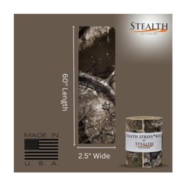 Stealth Strips Realtree APX Camo Silencing Tape | Self Adhesive Silencing Fabric | Great for Quieting All of Your Metal Hunting Gear and Accessories (Realtree APX, 2.5" Wide)
