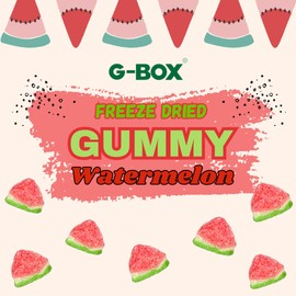 G-BOX Freeze-Dried Watermelon Gummies Candy 6 OZ, Freeze Dried Candy, Sweet Sour Gummies, Gummy Candies, Freeze Dried Fruit Slices Candy, TikTok Trend Items, Delightful Crunchy Fruity, Made in US