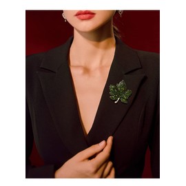 GFM® Exquisite Maple Leaf Brooch with Sparkling Rhinestones for Christmas, Valentine's Day, Mother's Day, Wedding Anniversary, Birthday (Brch-DMT-MPL), Metal