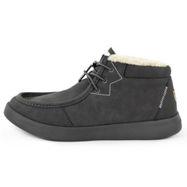 Kickback Hoogah - Mens Boots - Colour Grey - Moc Toe Style Boots - Soft Leather Uppers - Adjustable Elastic Laces - Lightweight Cushioned Sole - Wool Lining - Leather Lined Foam Insoles - Size UK 13