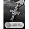 June Birthstone Cross Necklace Sterling Silver Celtic Cross Necklace for