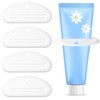 Ajcotahm 5PCS White Toothpaste Squeezer, Plastic Toothpaste Tube Clip Dispenser