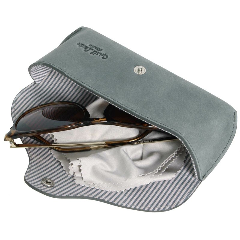 Gusti Cornelius Leather Glasses Case for Men and Women, gray