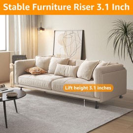 Bed Riser Rubber Sofa Riser 3.3 Inch Bed Lifts Riser Supports Up to 6000 lbs Bed Frame Riser Round Dorm Bed Frame Riser Modern Furniture Risers Bed Raising Blocks for Sofa Table Desk Chair (4Pcs)