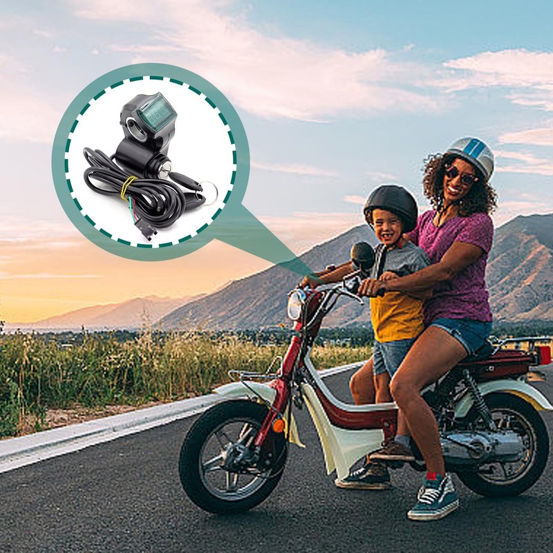 Frdhee E Bike Voltage Display, Electric Bike Thumb Throttle LCD