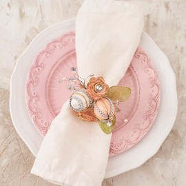 Elegant Napkin Ring Premium Handcrafted for Easter and Spring (Set 6 pcs) Easter Decorations - HOLIDAY TREE