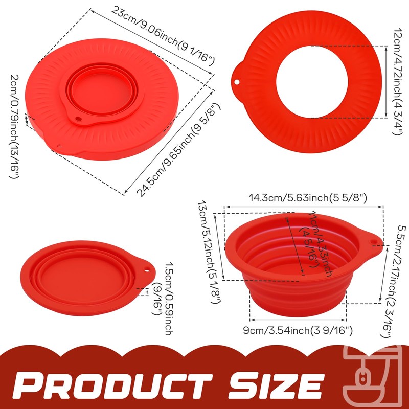 3 Pcs Silicone Mixer Bowl Cover Compatible with KitchenAid 4.5-5