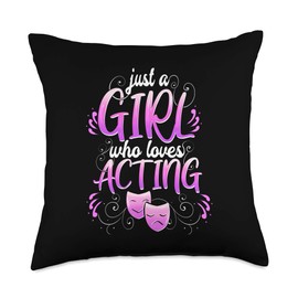 Theatre Girl Acting Broadway Musicals Theater Gift Throw Pillow
