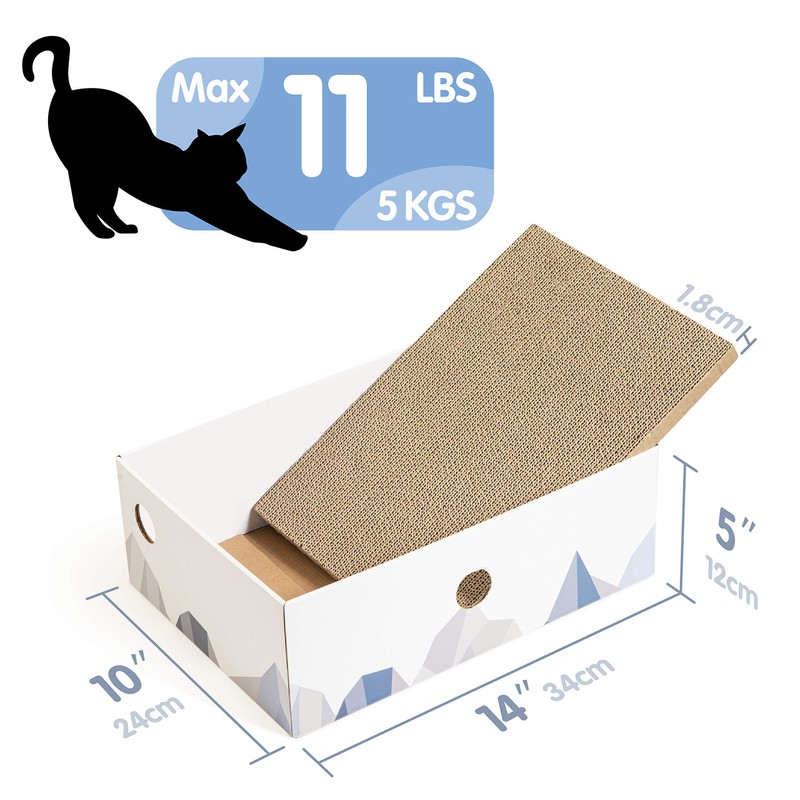 Conlun Cat Scratcher Box with Cat Scratching Pad Portable 3-Layer