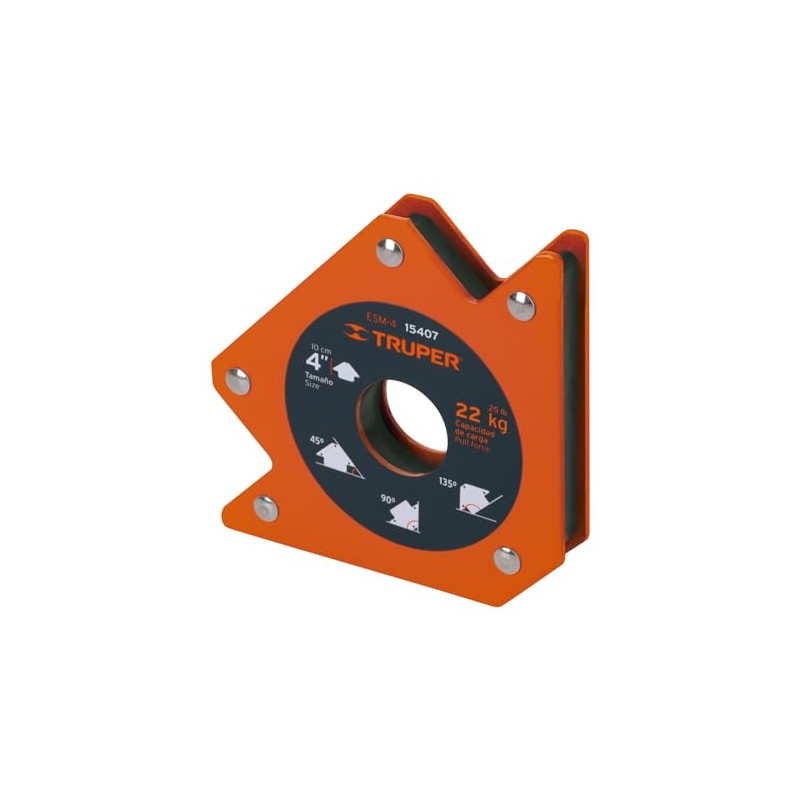 Truper ESM-4, Escuadra magnética 4" para soldar capacidad 23 kg
