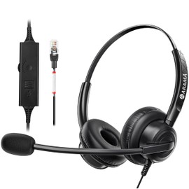 Arama Cisco Phone Headset with Microphone Noise Cancelling,RJ9 Telephone Headset Compatible with Cisco Office Landline Phones 6851 6945 7841 7861 7942 7945 7961 7962 7965 8811 8841 (A602C)