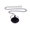 Long chain 'Frieda', 2 Polaris cabochons in a double-sided black