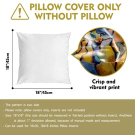 Funny Cat Abstract Picasso Throw Pillow Cover Gifts for Pet Lover, Modern Geometry Throw Pillows Case for Sofa Decor, Art Chair Cushion Cover for Sofa Couch Bed 18 x 18 Inch