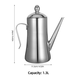 Luxshiny 1.3L Stainless Steel Oil Dispenser Bottle with Anti-Leak Spout and Cover Polished Kitchen Vinegar and Olive Oil Sprayer for Home and Restaurant Use