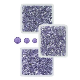 qiipii Light Purple Crystal Resin Rhinestones for Crafting Flatback Stones 3mm 4mm 5mm No-Hotfix Diamonds Crystals Gems Charms for Nails Face Eyes Makeup Body Tumblers Bottles DIY Crafts Clothes Shoes