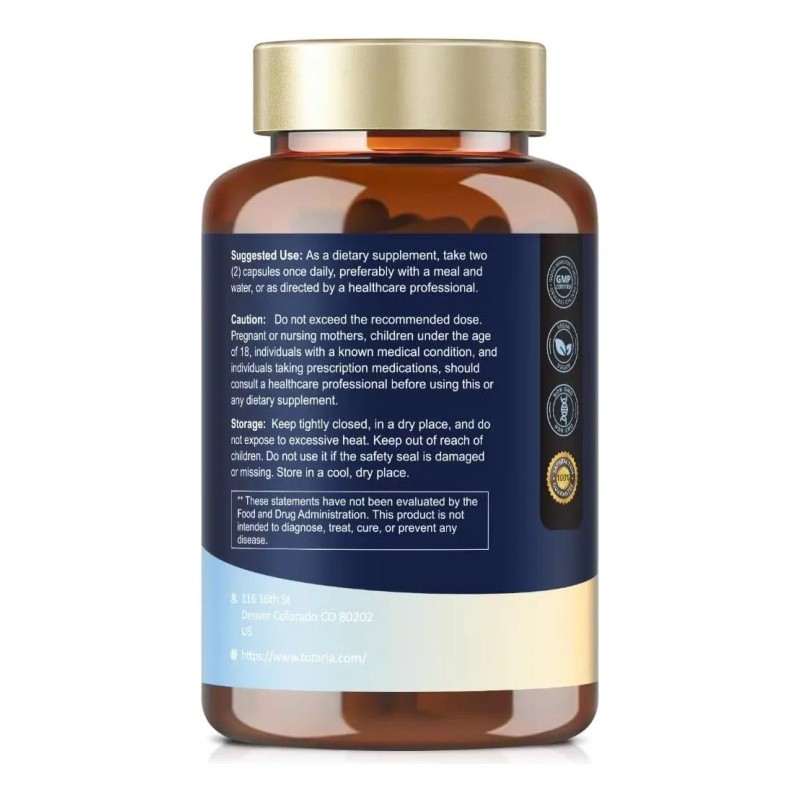 Totaria Health Calostro Bovino 1200 Mg 120 Cápsulas Sin Sabor