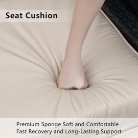 ATR ART TO REAL Outdoor Recliner Replacement Cushion, High Back Chair Cushions Patio Wicker Reclinning Chairs Seat Pad, Removable Cover, Waterproof, UV Resistant (Style 1, Khaki)