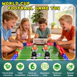 Cokzer Remote Control Soccer Games, Foosball Table Game for Kids with 4 Remotes, 3 Balls, LED Scoreboard, Lights & Sound, Rechargeable RC Soccer Board Game for 1-4 Players Ages 6+
