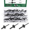 Keadic 75Pcs 3 Sizes 3/16" Black Aluminum Blind Rivets Assortment