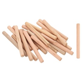 sourcing map 50Pcs 1/2"x4-3/4" (12mmx120mm) Wooden Dowel Pins, Fluted Wood Beveled Ends Tapered Dowel Hardwood Pegs, Wood Dowels Rods for Furniture, DIY Crafts