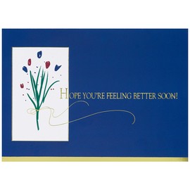JAM PAPER Blank Sympathy Greeting Cards & Matching Envelopes Set - Get Well Flowers - 25/Pack