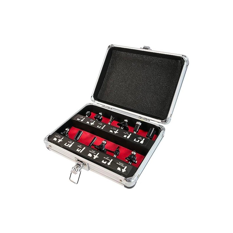 LUMBER JACK 12 Piece Router Cutter Set 1/4" Shank TCT