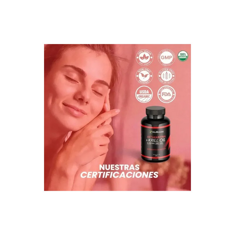 Astaxantina Krill Y Oil Omega 3 Nuboost 200 180 Cápsulas