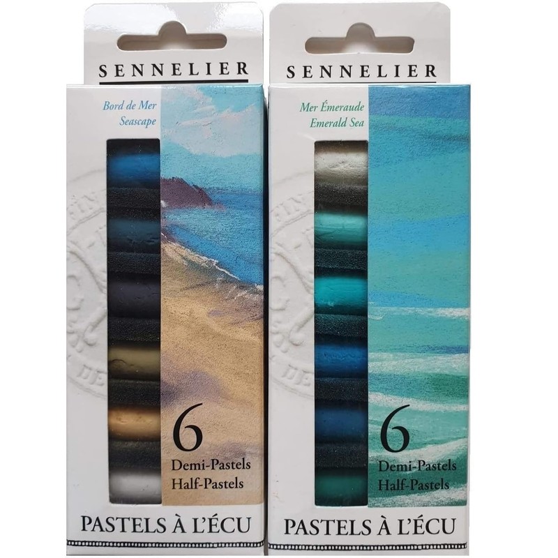 Sennelier Set of Dry Pastels, 12 Half Pastel Colours, Soft
