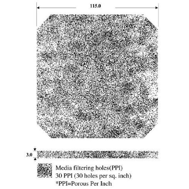 Fan Grille + Dust Filter 120 x 120 mm 30ppi