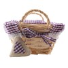 Premier Housewares Rectangle Willow Basket with Gingham Lining - Purple