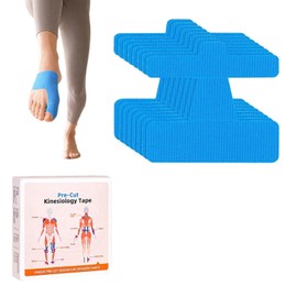 Hallux Valgus Correction, Pack of 40, Hallux Valgus Tape, Pre-Cut Kinesiology Tape for Bunion Correction, Skin-friendly, Suitable for Toes and Feet Blue