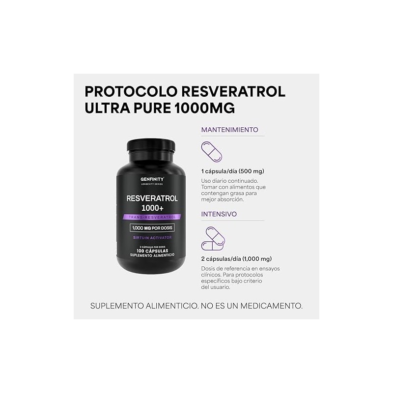 Resveratrol 000 Por Dosis 100 Cápsulas