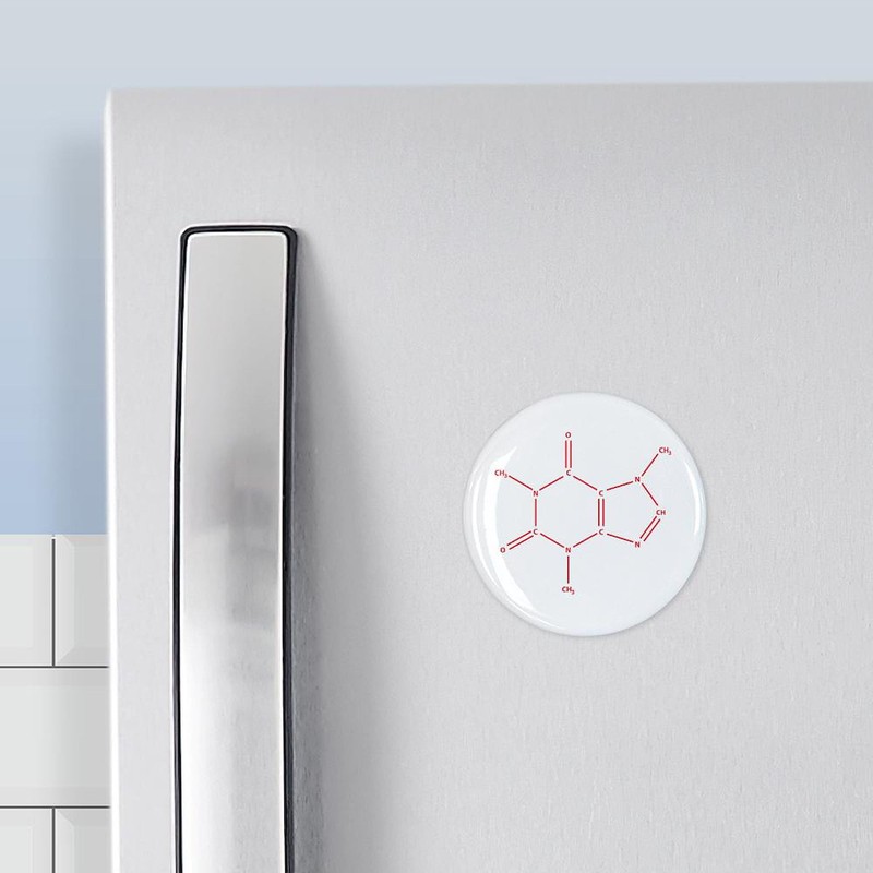 CafePress The Caffeine Molecule Magnet 2.25" Round Magnet, Refrigerator Magnet