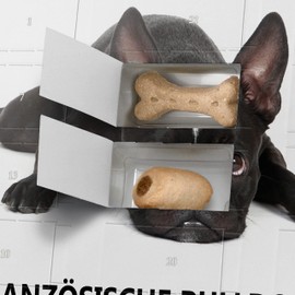 printplanet Dog Advent Calendar with Treats - Motif I Love French Bulldog - Christmas Calendar for Dogs - 2023