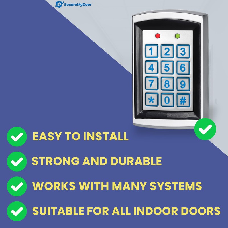 SecureMyDoor Access Control Proximity Keypad with 20x RFID Proximity Fobs
