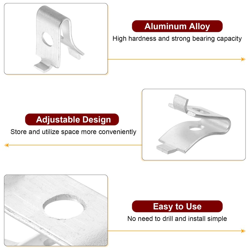 sourcing map 10pcs Cabinet Shelf Clips Metal Adjustable Shelf Bracket