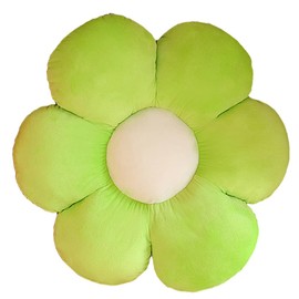 lannery Flower Plush Throw Pillows, Flower Floor Pillow Seating Cushion Toy for Reading, Room, Watching TV (11.8", Green)