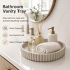 11" Concrete Coffee Table Tray, Cream Round Decorative Tray for